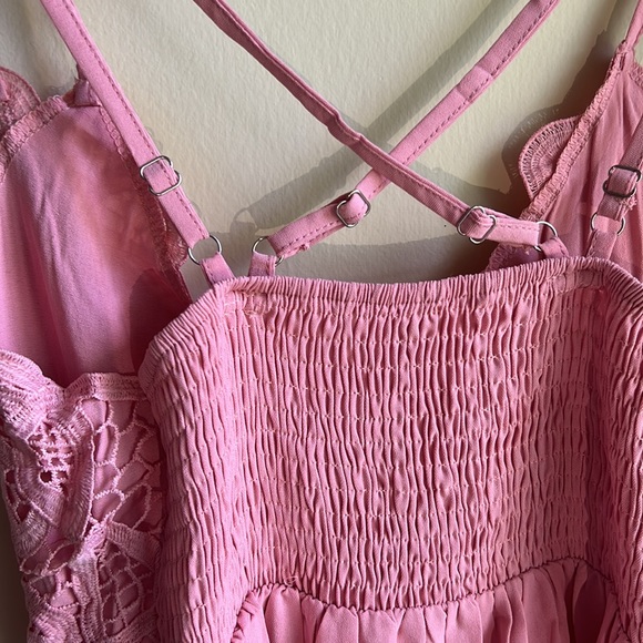 Pink Crochet Ruffle Dress - Picture 5 of 6